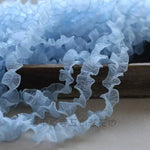 ruban plissé décoratif polyester blanc bleu vert rose noir violet 3cm 2mètres écologique
