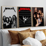 affiche autocollante metallica logo rock graphique cadre noir rouge blanc chambre