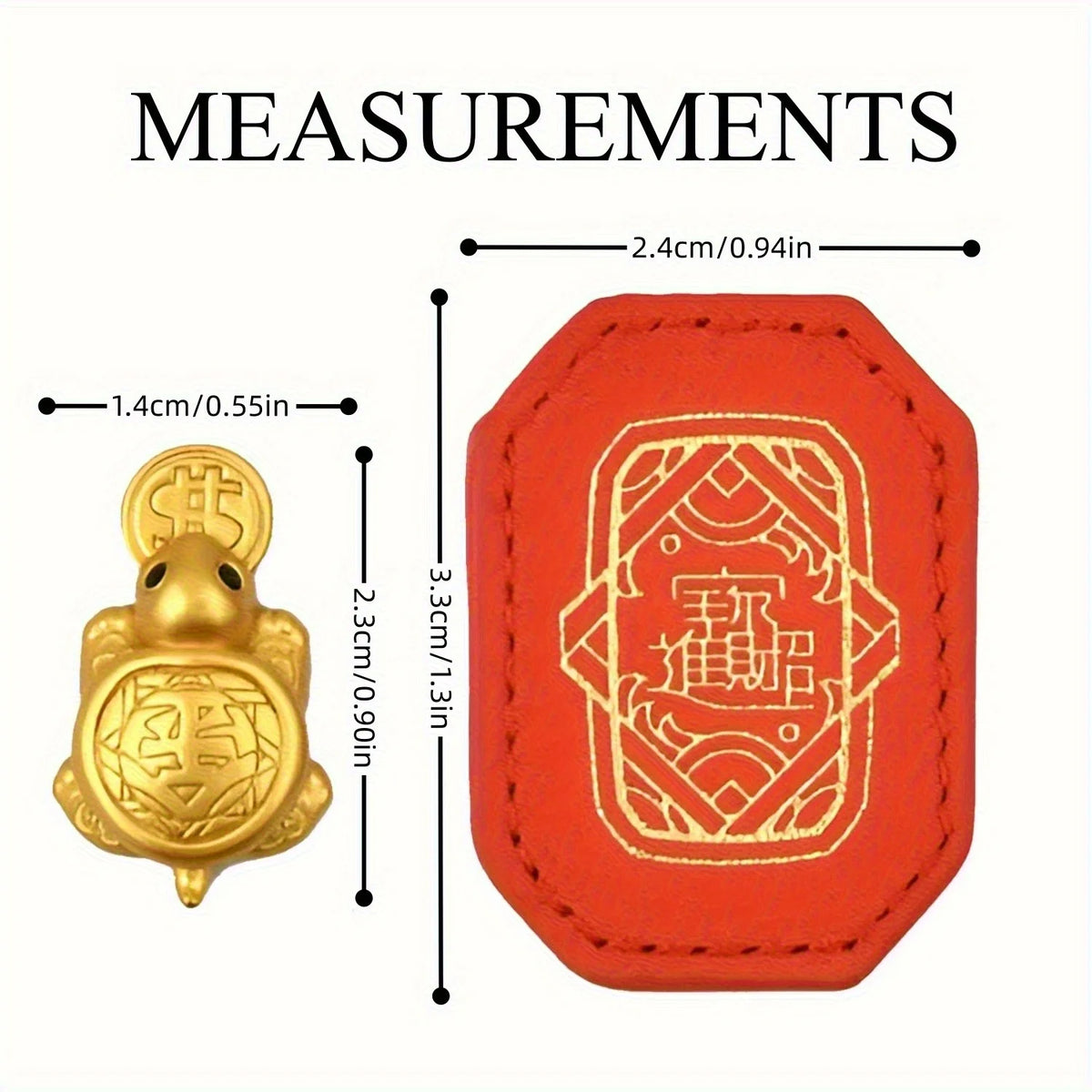 porte monnaie cuir tortue dorée accessoire rouge motif gravé traditionnel asiatique feng shui prosperity