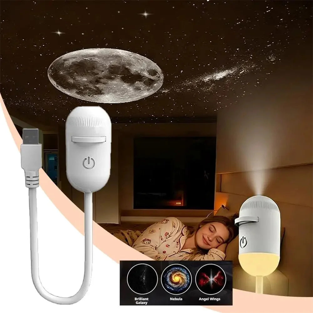 projecteur mural galaxie nébuleuse ailes ange veilleuse lampe ambiance chambre enfant décoration fête led