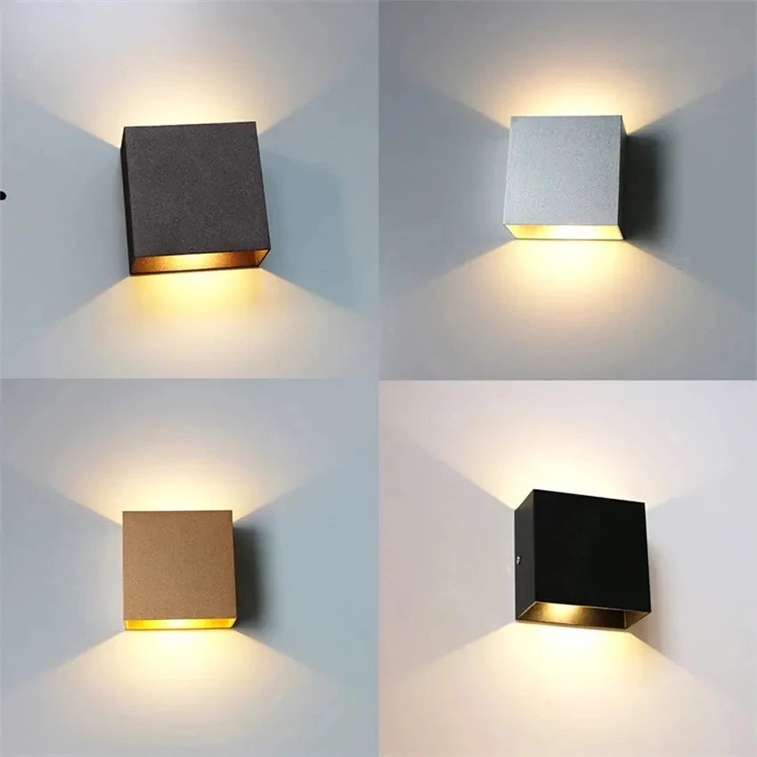 applique murale led imperméable ip65 contemporaine nickel brossé 6w 12w blanc noir