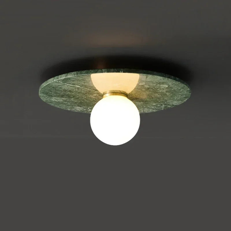plafonnier moderne marbre blanc vert doré lampe salon chambre décoration intérieur