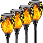 lumière solaire led flamme noire extérieure moderne jardin patio piscine