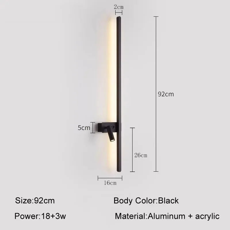 lampe murale moderne appliques led noir blanc minimaliste fixée mur chambre salon entrée