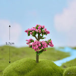 décoration intérieure arbre miniature résine fleurs feuilles rose verte artificiel rural maison