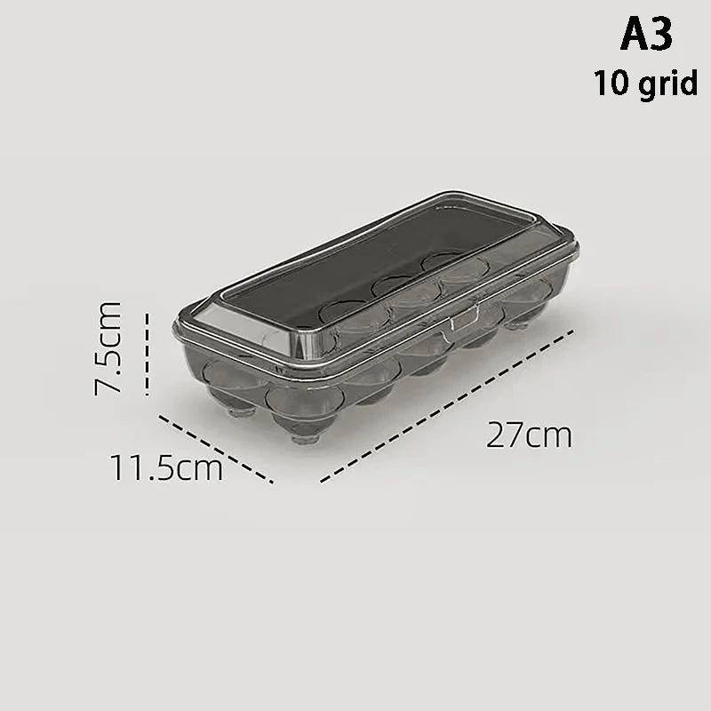 boîtes œufs transparentes poignées couleurs noir vert olive moderne pratique conteneur réfrigérateur
