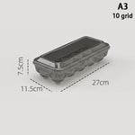 boîtes œufs transparentes poignées couleurs noir vert olive moderne pratique conteneur réfrigérateur