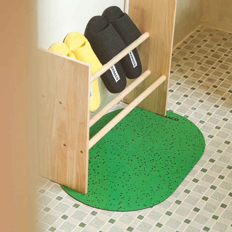 tapis bain antidérapant moderne motif grains noirs absorbant salle bain douche séchage rapide