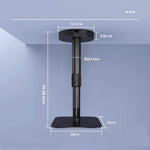 support rétractable projecteur gris noir métal moderne télescopage 24 32cm fixe plaque ronde