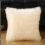 housse coussin peluche douce solide carré moderne lit maison vert rose blanc gris noir