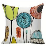 taies d'oreiller modernes fleurs stylisées polyester peacheskin 40x40cm 45x45cm 50x50cm 60x60cm