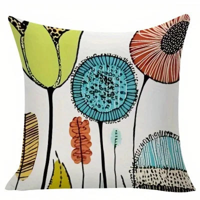 taies d'oreiller modernes fleurs stylisées polyester peacheskin 40x40cm 45x45cm 50x50cm 60x60cm