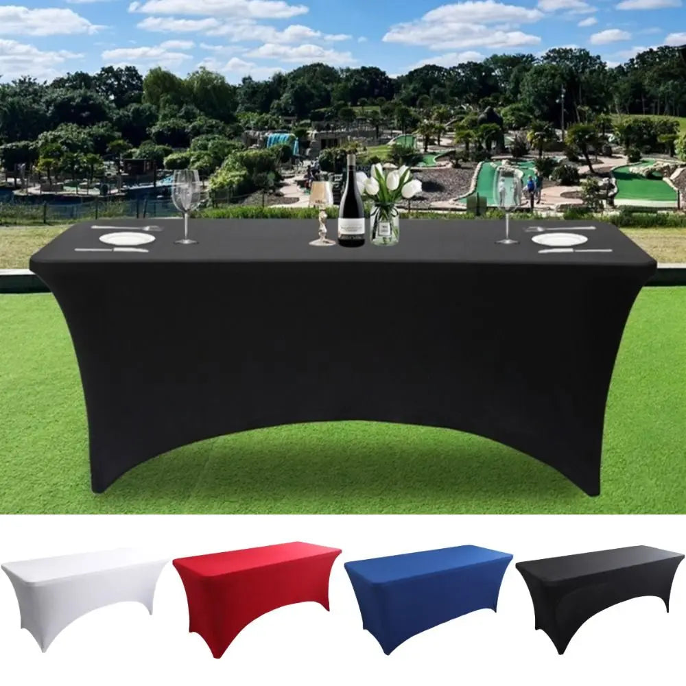housse table réutilisable moderne noire blanche rouge bleu uni pâques fêteextérieur 4ft 6ft 8ft