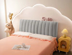housse tête lit velours broderie moderne coussin sac rangement gris
