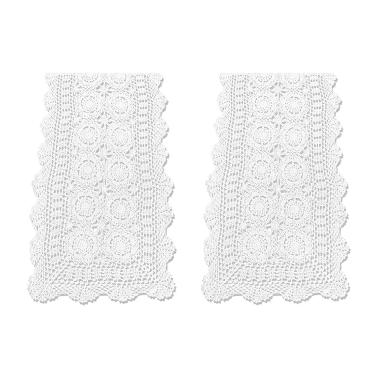 nappe blanche dentelle vintage motifs floraux crochetés rustique décoration table chambre