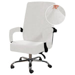 housse chaise velours doux moderne élastique fixe beige clair polyester elasthanne