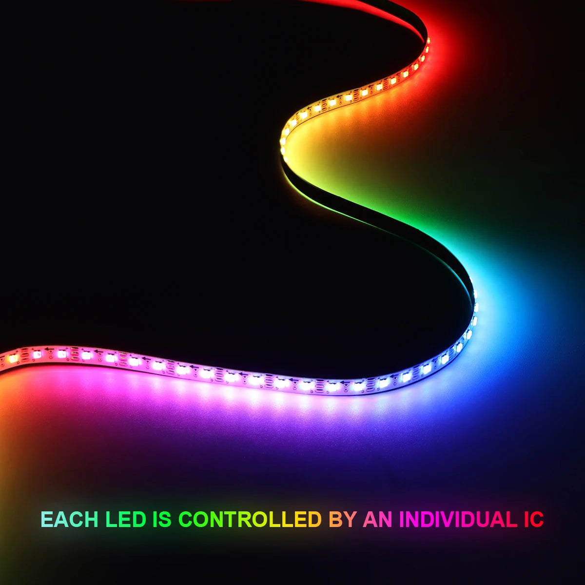 ruban led flexible 5mm 60leds adhésif blanc multicolore moderne technologique