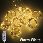 guirlande lumineuse blanc chaud moderne 3m 2m 1m led points lumineux translucide télécommande usb