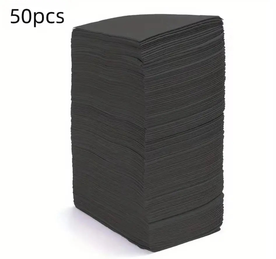 serviettes jetables simples rayures horizontales violet bleu clair noir rose pack 50 pièces