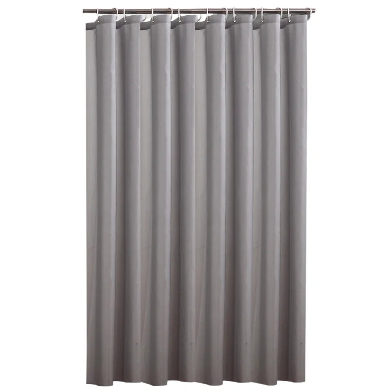 rideau douche gris moderne tissu épais imperméable ourlet lesté sans aimants polyester uni légèrement