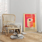 toile abstraite moderne minimaliste toilettier orange rouge beige sans cadre chambre