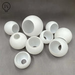 abat jour verre blanc moderne opacité tringle boule lumineuse cable socle e14 e27 10cm