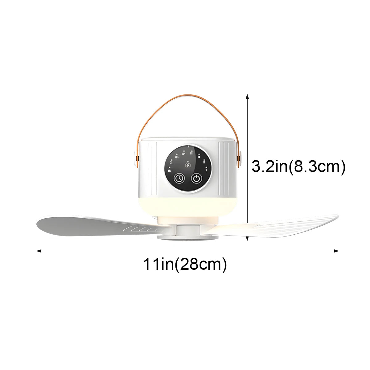 ventilateur plafonnier blanc moderne rechargeable lumière led télécommande camping chambre coucher