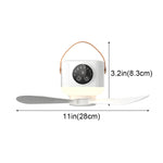 ventilateur plafonnier blanc moderne rechargeable lumière led télécommande camping chambre coucher