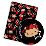 serviettes hello kitty motif coeurs ballons coton polyester résistant blanc rose vert jaune