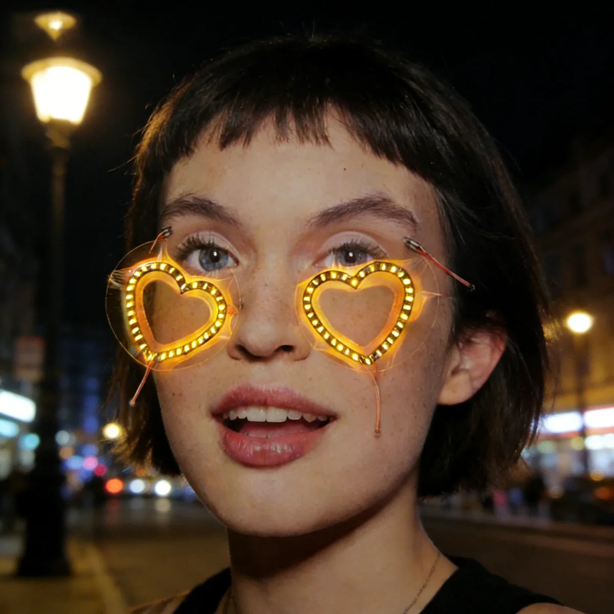décorations faciales lumineuses étoiles coeurs transparentes modernes fêtes anniversaires mariages