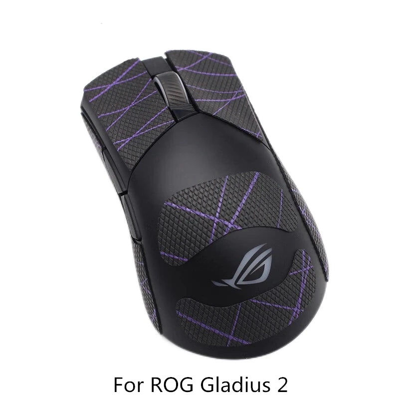 autocollants antiderapants noirs motif geometrique souris gaming rog gladius deux trois