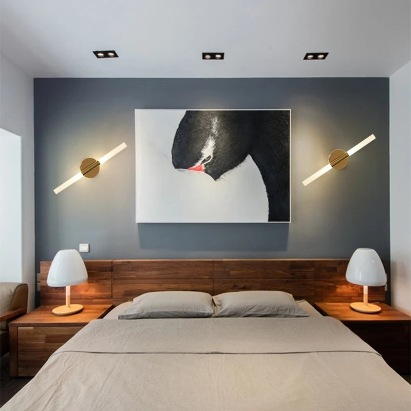 applique murale moderne or blanc éclairage led chambre coucher salle manger fixée mur nordique