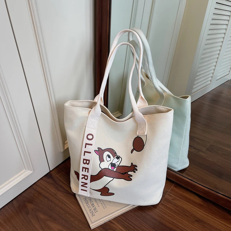 sac cabas toile illustration animale ollberni femme décontracté fermeture éclair polyvalent