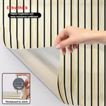 papier peint moderne rayures verticales beige clair noir adhésif pvc opaque décoration mur 300cm