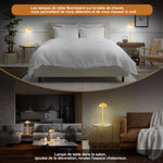 Lampe champignon blanche dans salon scandinave