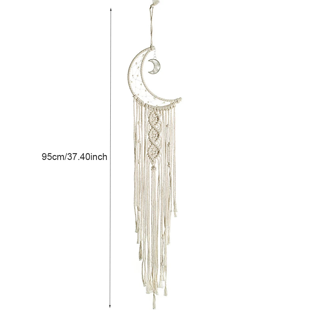 décoration murale dreamcatcher macramé franges boho occasion eid beigeclair
