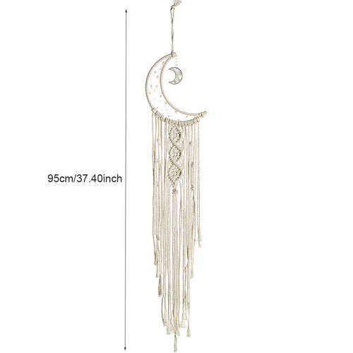 décoration murale dreamcatcher macramé franges boho occasion eid beigeclair