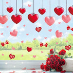 stickers muraux coeurs rouge blanc adhésifs décoration romantique fête saint valentin maison restaurant
