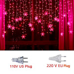 guirlande lumineuse flocons neige étoiles multicolore blanc rouge vert bleu décoration noël festive chambre