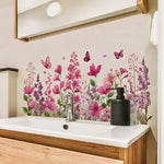 stickers muraux multicolores fleurs papillons champignons illustration intérieure amovibles autoadhésifs decoration maison
