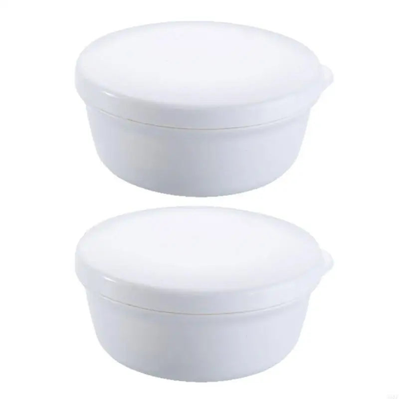 porte savons moderne boîte ronde couvercle noir jaune clair blanc opacité matériau plastique