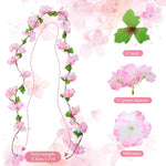 guirlande artificielle fleurs rose feuilles vertes décoration mariage anniversaire intérieur élégante pièces