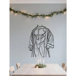 autocollant mural minimaliste personnage musclé noir résistant salle bain
