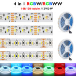 ruban led flexible rgbw rgbww 12v 24v 60 108 120 leds/m adhésif modernes diodes