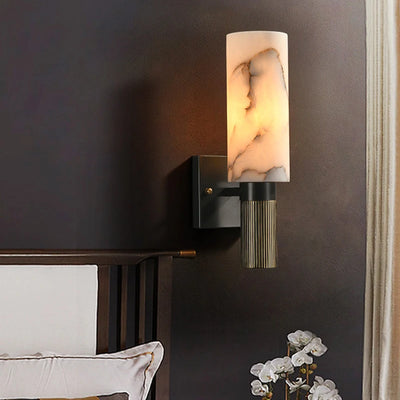 Applique murale en marbre noir et cuivre à LED pour salon moderne