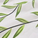 rideau moderne feuilles vertes blancs fenêtre maison 100% polyester deux pièces