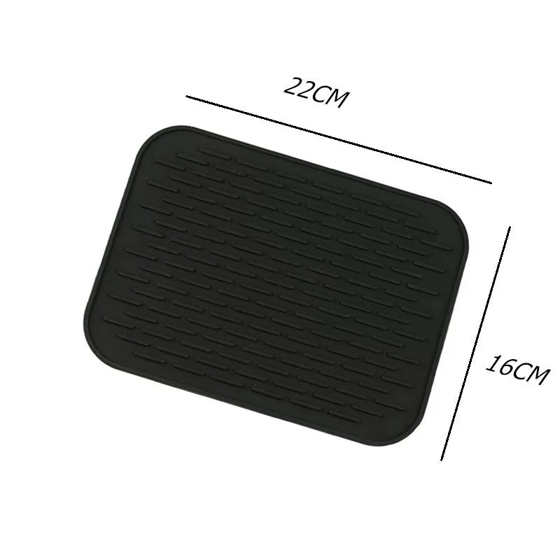 tapis protection silicone respectueux environnement moderne rayures horizontales vert clair bleu orange gris