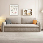 canapé lit convertible moderne tissu beige salon places lit double minimaliste rangement