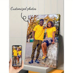 tableaux personnalisés photos famille chiens nature décor intérieur matériau textile
