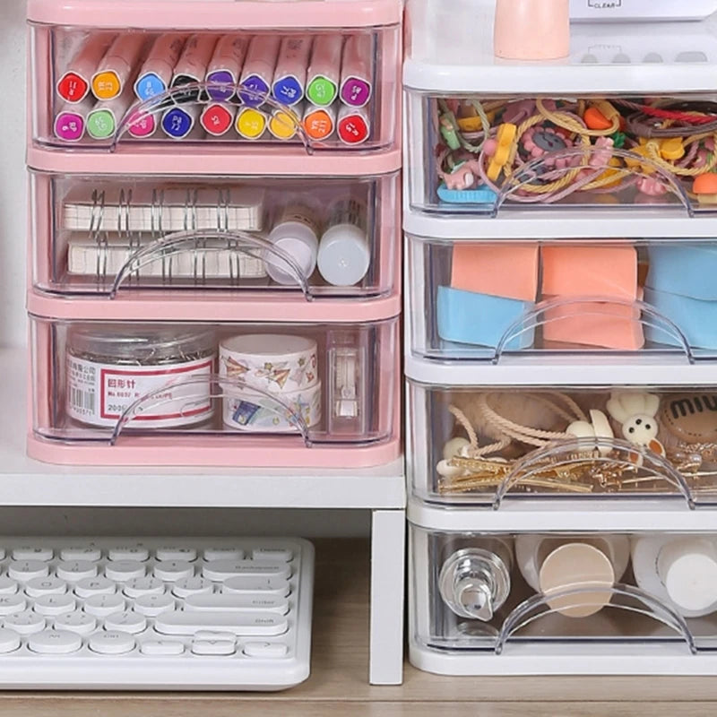 Organisateur empilable utilisé pour ranger des cosmétiques
